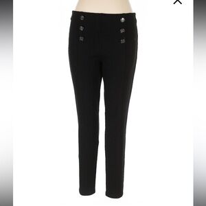 C by ONE Elegant Black Button-Accent Decoration pull-On Stretchy Pants Size M